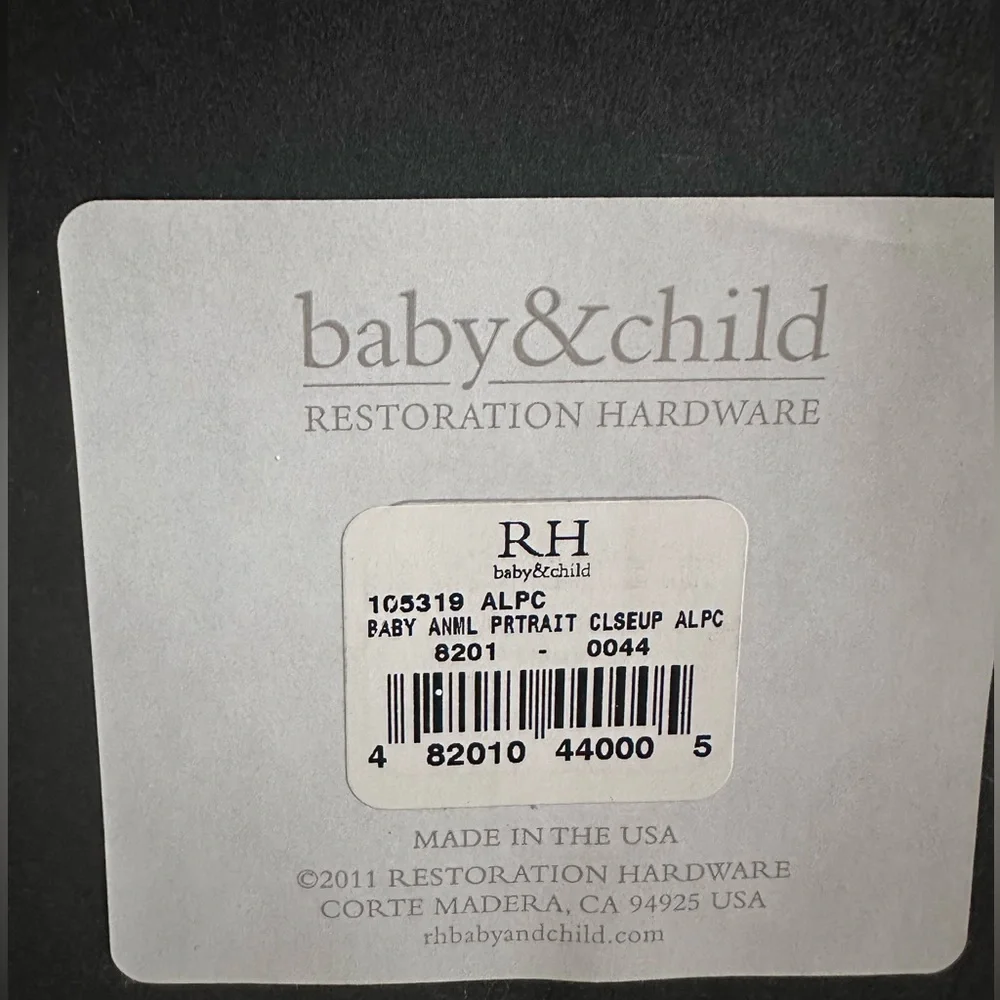 Restoration Hardware Baby Animal Alpaca CloseUp Portrait